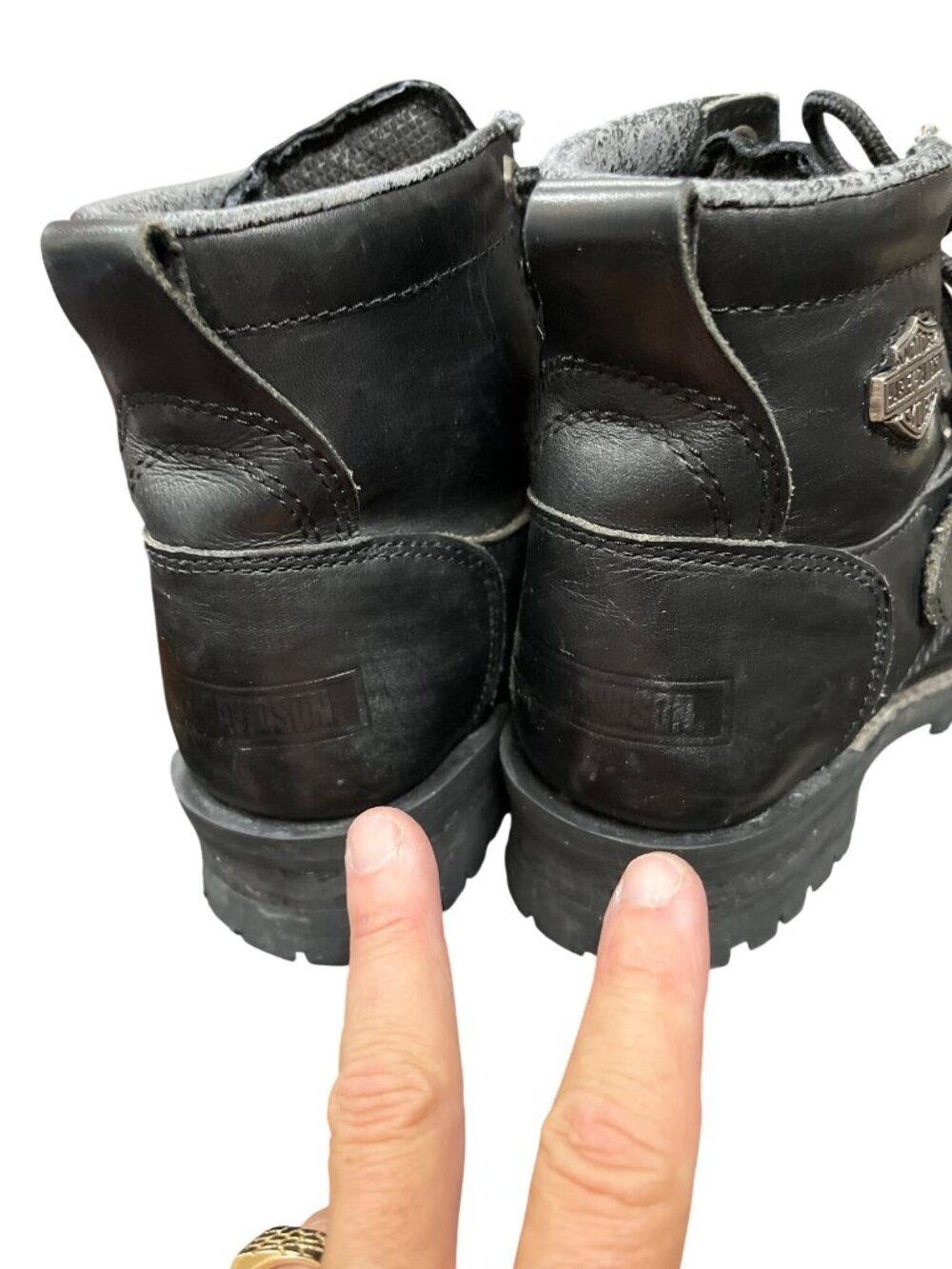 Harley Davidson 81024 wms black leather ankle moto riding boots sz 8 SKU 10-381 - Picture 16 of 16